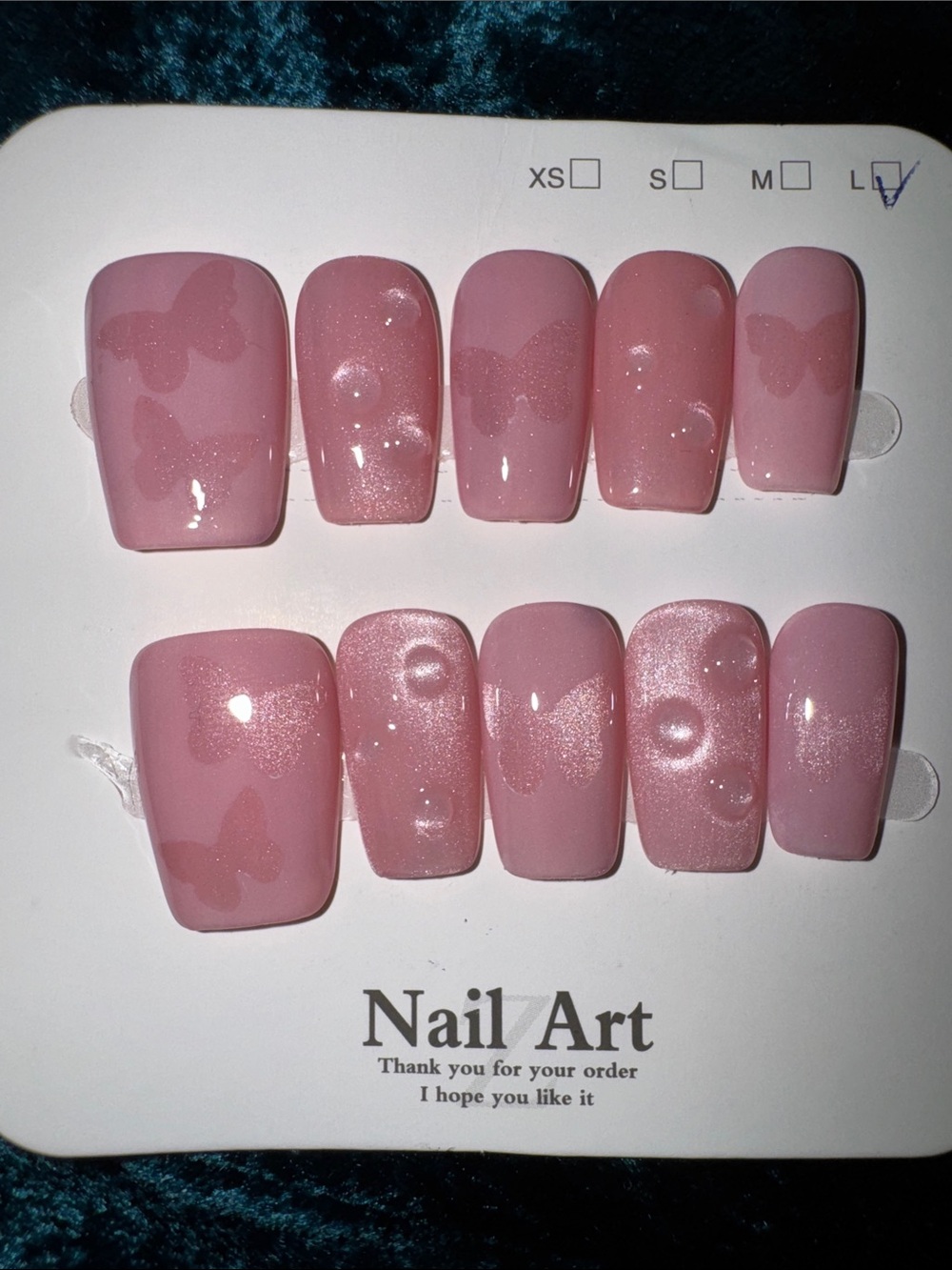 Shimmery Subtle Butterfly Press-On Nails